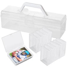 Trading Card Storage Box Plastic Card Box for 1500+ Sports Playing Card Case