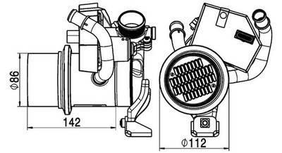 MAHLE CE 5 000P Kühler, Abgasrückführung für AUDI,SEAT,SKODA,VW