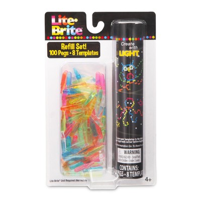 Lite-Brite Peg and Template Refill Pack, Light Up Drawing Board Accessories, ...