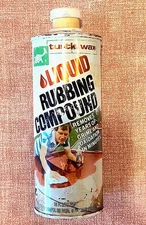 Vintage 1977 Original Turtle Wax Liquid Rubbing Compound 16oz Nearly Full Can
