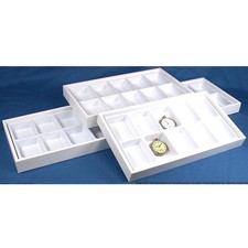4 White 10 Slot Jewelry Display Inserts Travel Trays