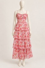 ASTR The Label Pink Floral Ruffle Tiered Maxi Dress Size S NWT Party Dress