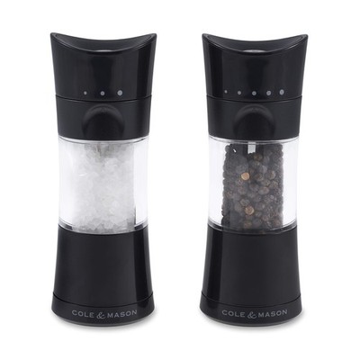 Cole & Mason Harrogate schwarz Salz und Pfeffermühle Set, 154 mm, transparent