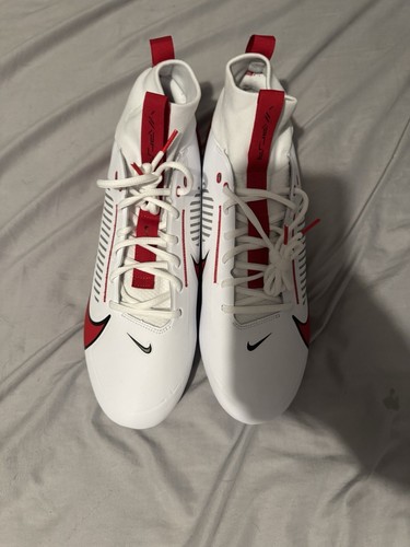 NEW Nike Vapor Edge Pro 360 2 TB FQ4044-105 Men White Red Football Cleats Sz 14 - Picture 2 of 5