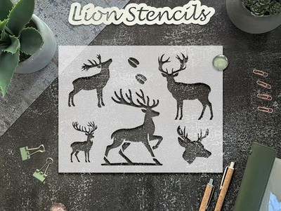 Stencil Deer Silhouette - Reusable Mylar DIY Template - StencilAir