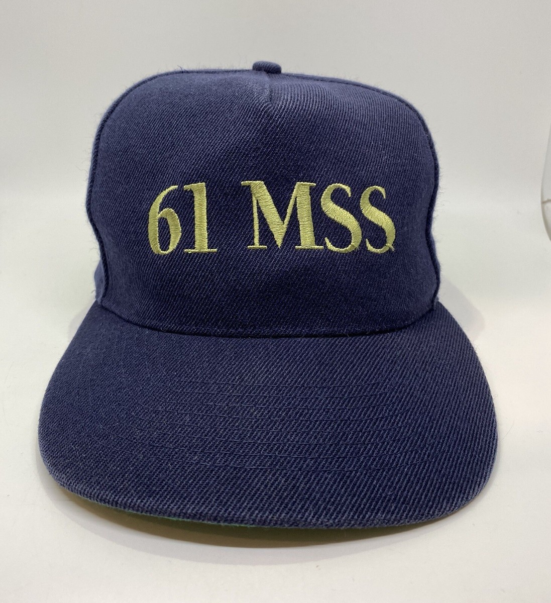 61 MSS Cap Hat Adult Snapback Blue Leather Belt Acrylic Wool | eBay