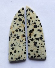 55.35 Cts Natural Dalmation Jasper 47mm X 15.5mm each Cabochon Loose Match Pair