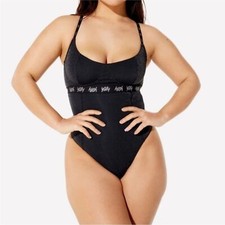 YITTY Womens Size 1X Spotlight Shaping br Demi Cup Thong Bodysuit Black