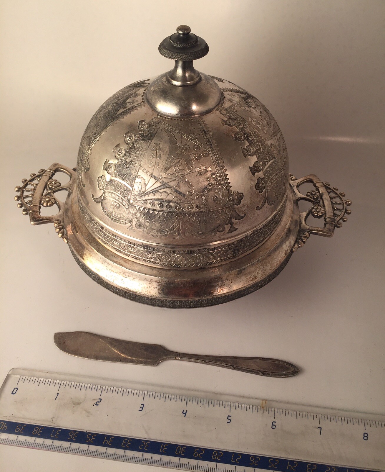 Middletown Plate, Co. White Metal Butter Dish Vintage Rare