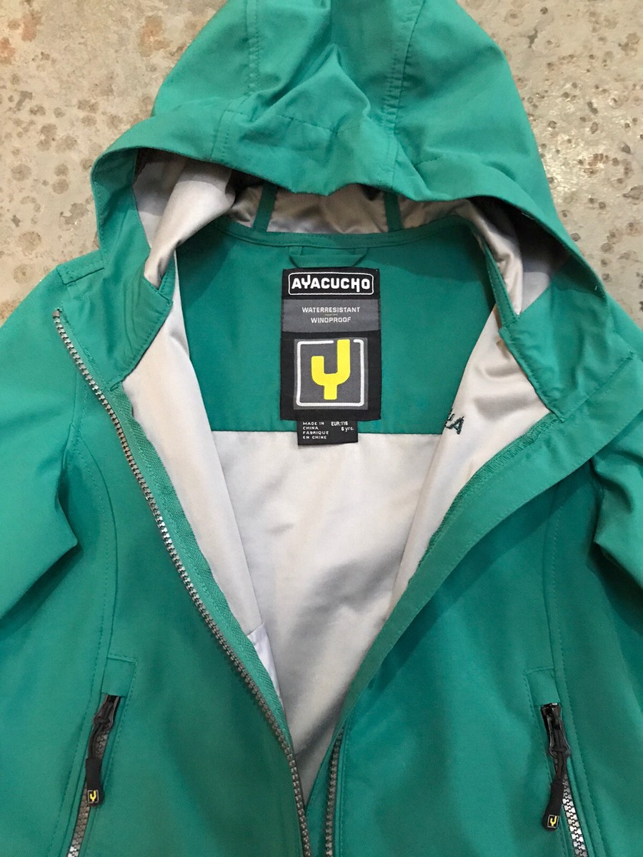AYACUCHO Boys Green Waterresistant/Waterproof /Windproof Jacket