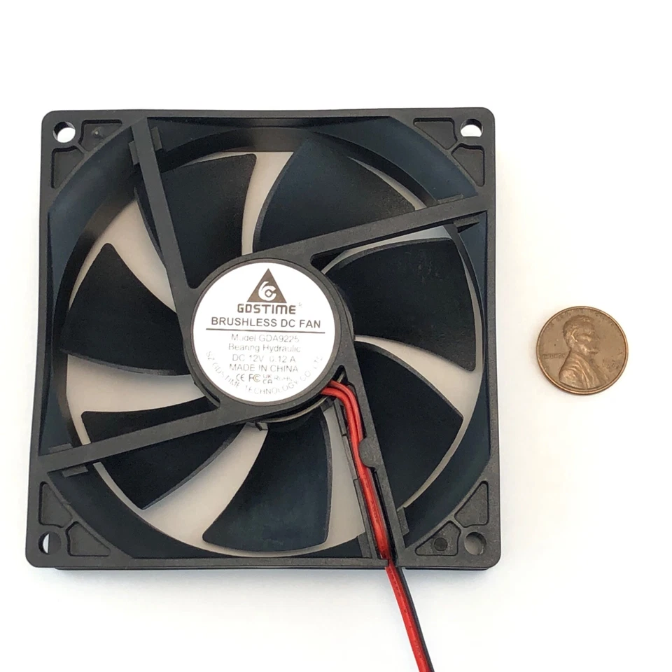 GDSTIME 92mm 9225 12v DC Cooling Fan Computer Case 2-Pin 92mmx92mmx25mm 2-Pack - Image 2 of 4