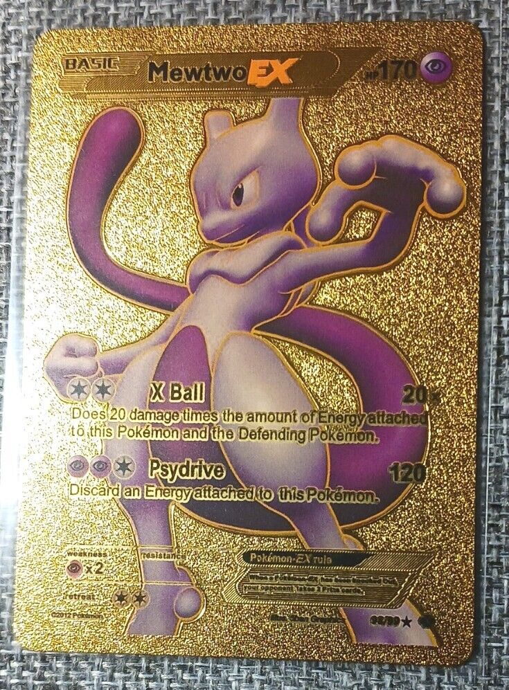 Mewtwo EX 98/99 Next Destinies Gold Foil FanArt Pokemon Card HP