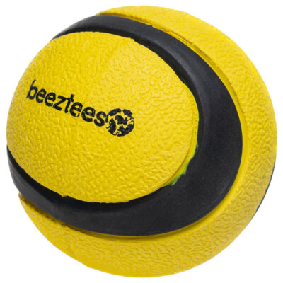 Beeztees Fetch Ball Magnificent schwarz/gelb 6,3 cm robustes Hundespielzeug