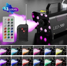 NEW! 500W Fog Machine Smoke Machine RGB Light Remote Control Party Stage Effect
