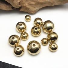 4mm 18mm Solid Brass Round Metal Loose Spacer Beads For Jewelry Making DIY
