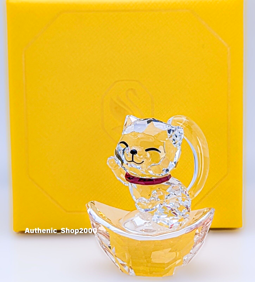 New 100% SWAROVSKI Crystal Asian Symbols Lucky Cat Figurine