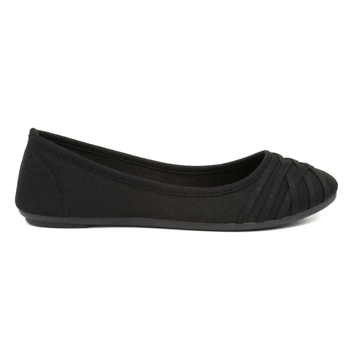 Lilley Womens Shoes Black Adults Ladies Flat School Ballerina