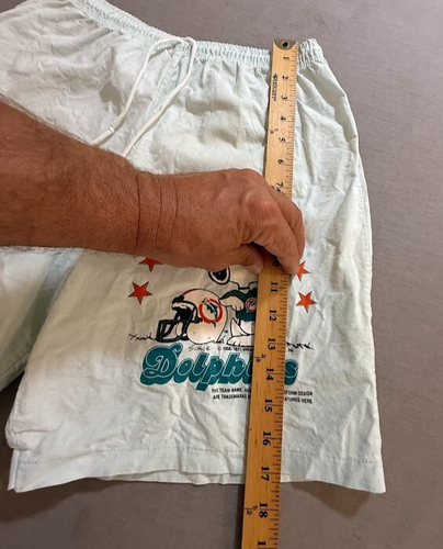 Vintage Miami Dolphins x Snoopy Shorts Mens 26 Blue Drawstring Mens - Picture 10 of 11