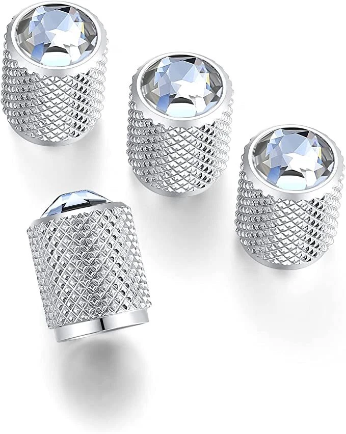 ACERO HALCÓN Bling Cristal Estrás Acero Inoxidable Neumático Válvula de Aire Tapas de Vástago Foto 3 de 4