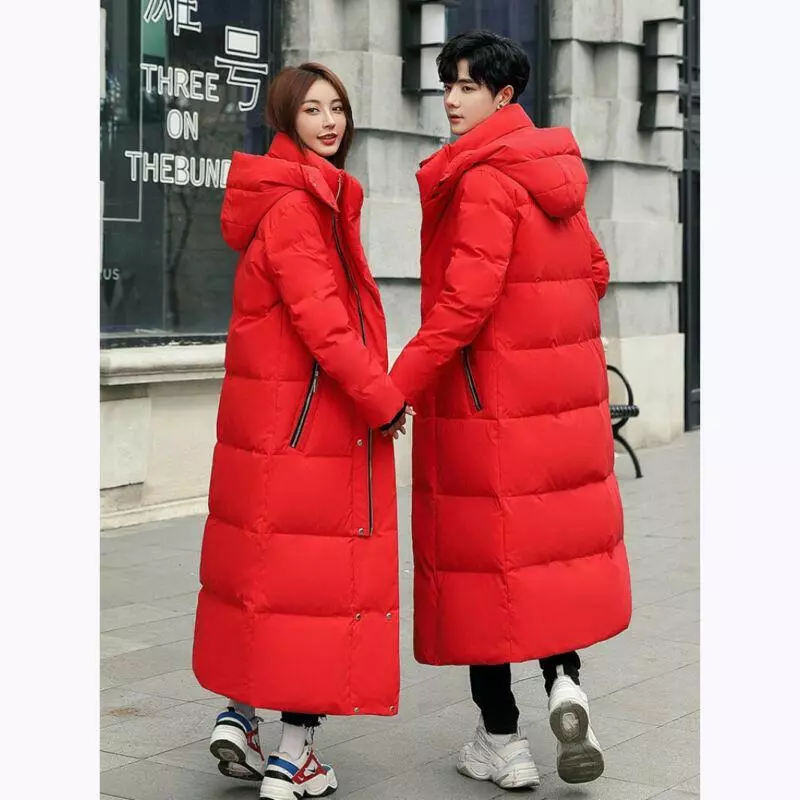 Men's Full Length Overcoat Puffer Coats Duck Down Jackets Parkas Women Long  Warm | eBay