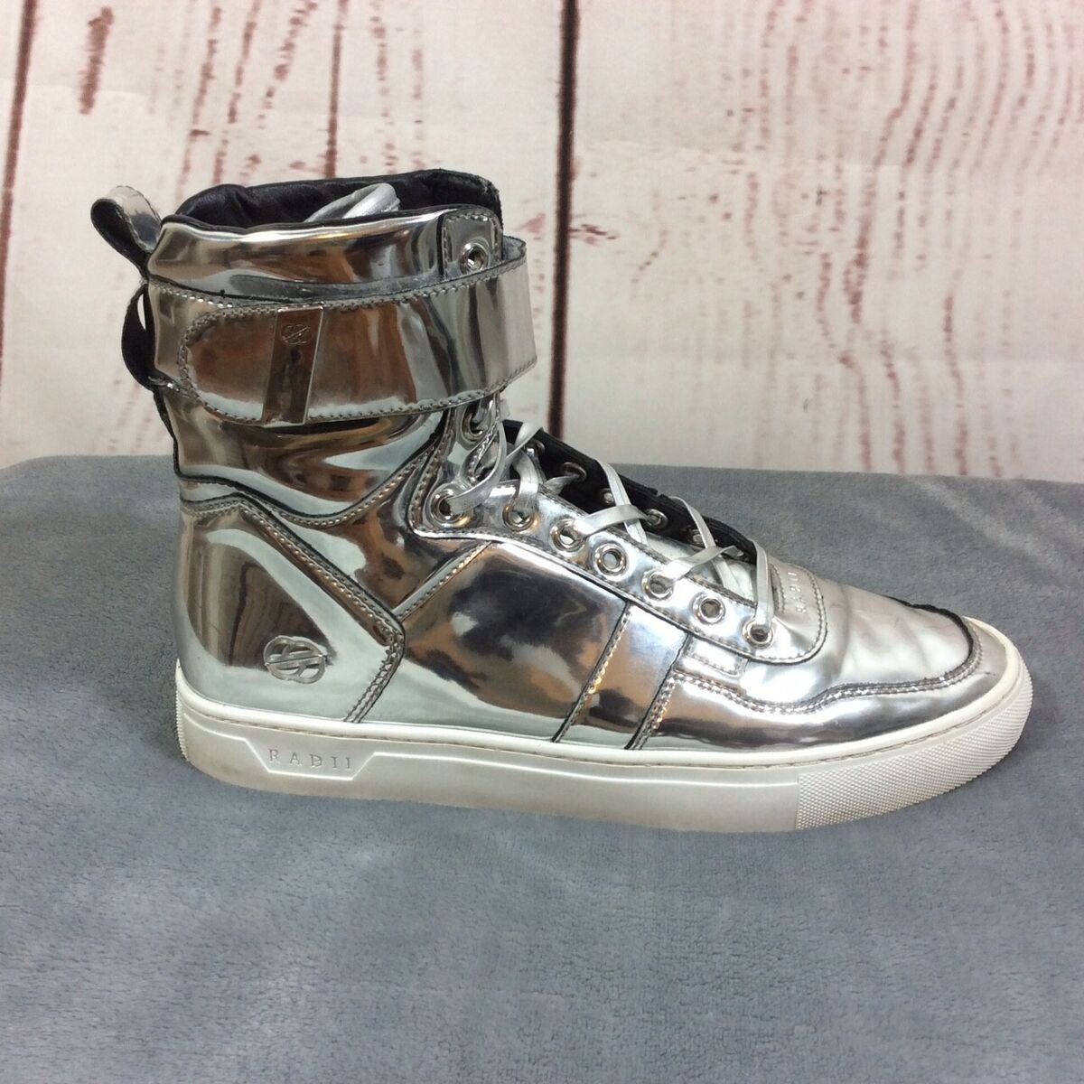 Radii Vertex Patent Leather Sneakers Mens 8 Liquid Silver Radii Vertex Patent Leather Sneakers Mens 8 Liquid Silver