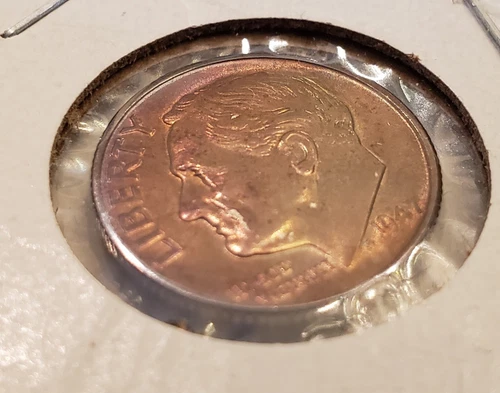 *MONSTER TONING!!!* 1947-P Roosevelt Dime 90% Silver UNCIRCULATED, FULL BANDS!!