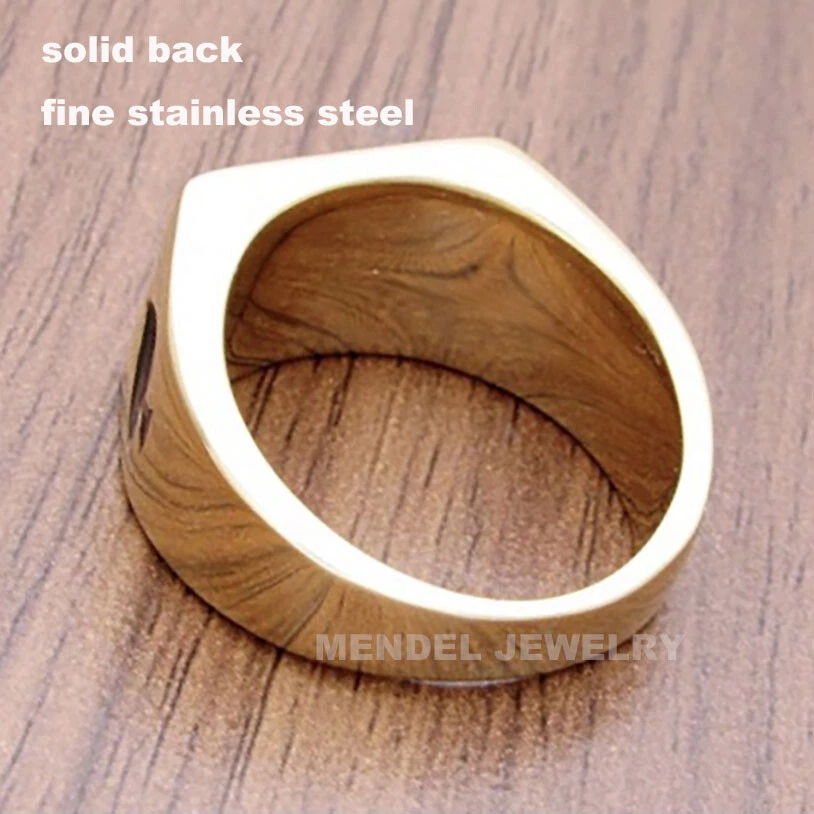 Anillo de póker de la suerte de casino de motociclista Mendel para hombre joyería de acero inoxidable talla 7-15 Foto 3 de 4