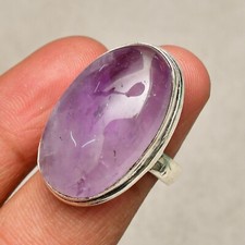 Amethyst Gemstone 925 Sterling Silver Handmade Jewelry Ring Size 6