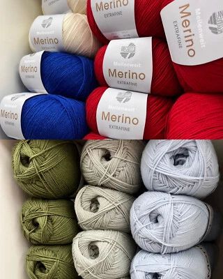 Lana Grossa Meilenweit MERINO Extrafein,4fach, Sockenwolle, Sw/PA, 100g ca. 420m