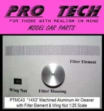PTMC 43 14"X3" Machined Aluminum Air Cleaner 1:25 Scale LBR Model Parts PRO TECH
