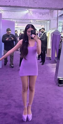 JENNIE For Calvin Klein Purple Lilac Knit Mini Dress Bodycon JENNIE For Calvin Klein Purple Lilac Knit Mini Dress Bodycon