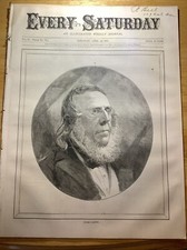 1871 RARE EVERY SATURDAY NEWSPAPER ~ WONDERFUL PRINTS!  PETER COOPER