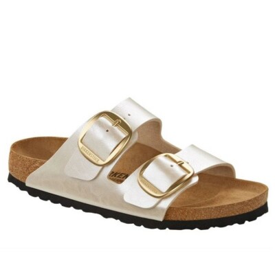 birkenstock arizona big buckle pearl white