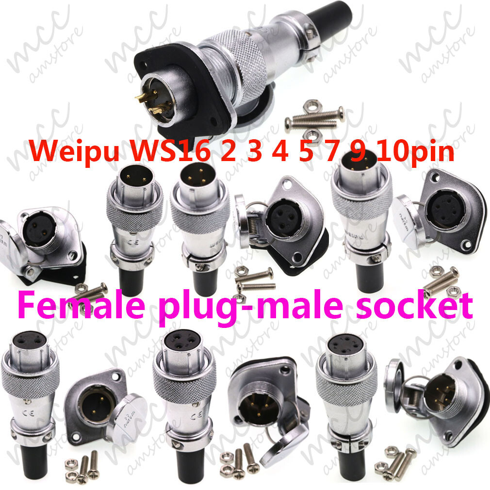 Industrial Wire & Cables For Bulkhead 3 Ports Connectors WEIPU WS16 ...