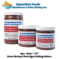 8mm - 1/3" Brine Shrimp  Red Algae Sinking Wafers for Plecos, Snails. WL-JAR