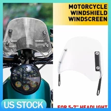 Motorcycle Windshield Clear Flyscreen Windscreen w/Mount Bracket 5"-7" K