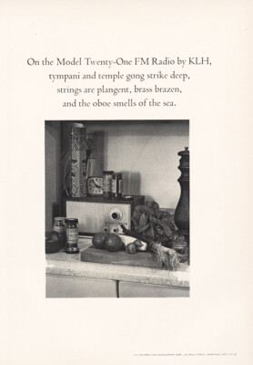 1968 KLH: Model Twenty One FM Radio Vintage Print Ad