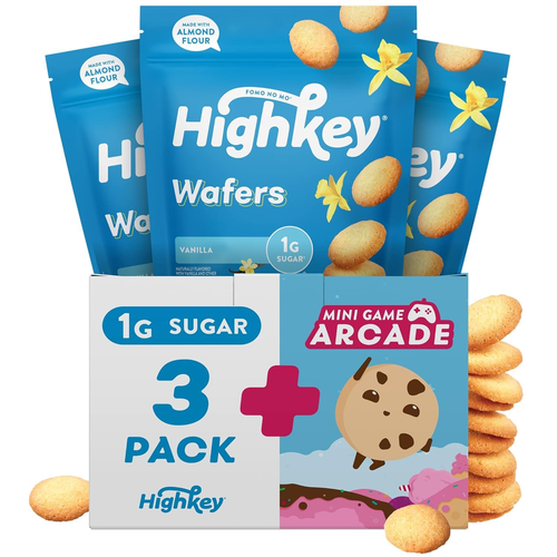 Highkey Gluten Free Vanilla Wafer Cookies - 3 Pack Low Carb Keto Snack Sugar Fre - 第 1/12 張圖片