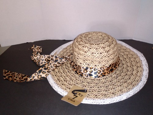 Lucky 7 Women's Sun Hat Floppy Straw 