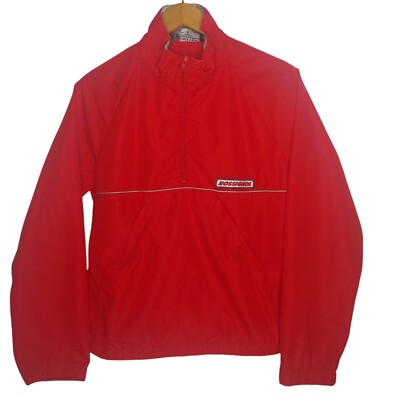 Vintage Mens Medium Rossignol Jacket Pullover Red Windbreaker