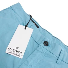 Mason's NWT Bermuda / Casual Shorts Size 46 30 US In Solid Blue Cotton Blend