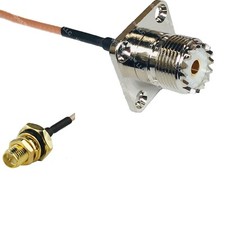 RG316 UHF Female Flange to RP-SMA Female O-Ring RF Cable Rapid-SHIP LOT