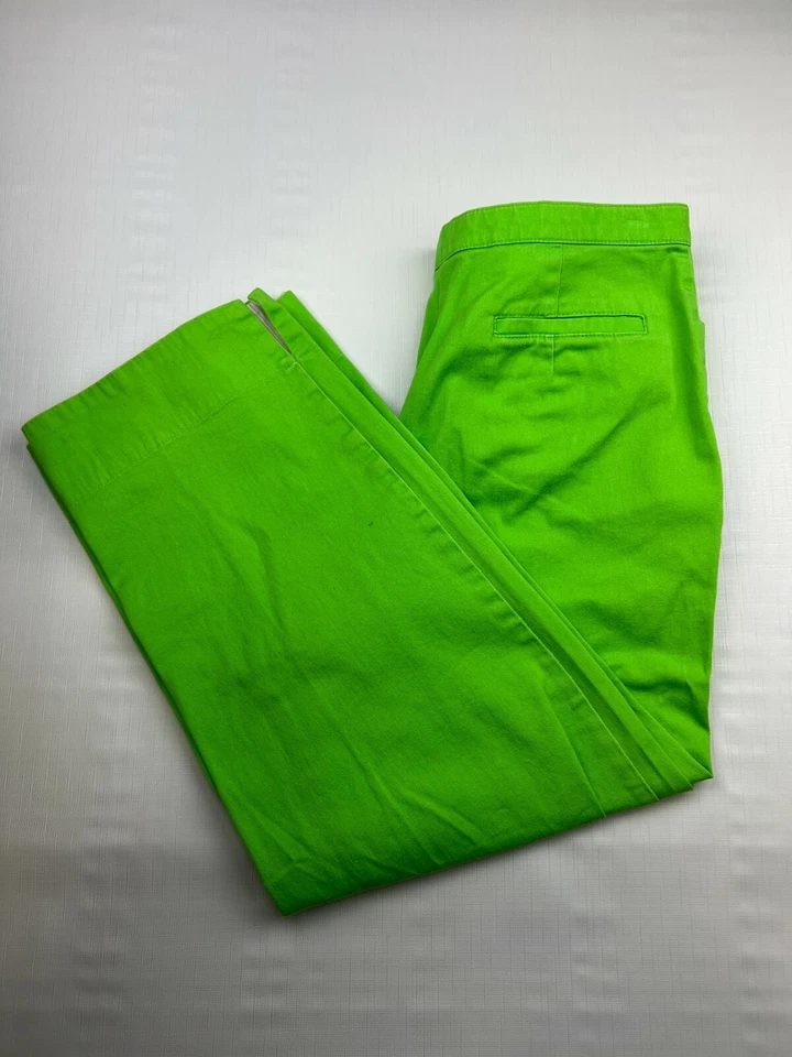Pantalones chinos elásticos recortados rectos verdes Duck Head para mujer talla 10 Foto 2 de 4