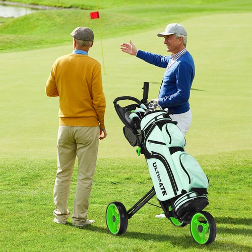 Costway Folding 3 Wheel Golf Push Cart W/Brake Scoreboard Adjustable Handle - Picture 9 of 12
