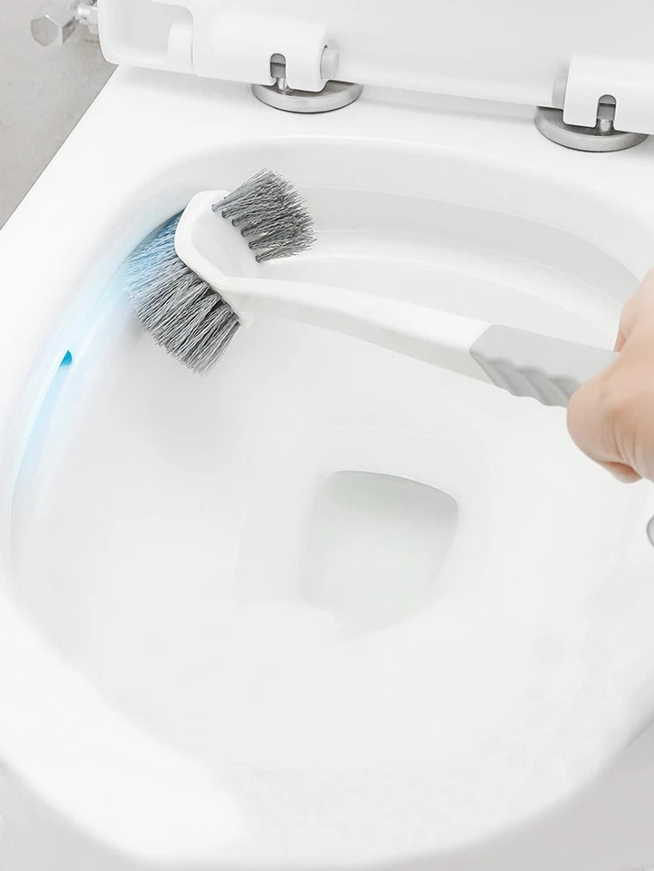 Escova sanitária de cabo longo – montada na parede, dupla face, sem perfuração, limpeza profunda - Imagem 2 de 4