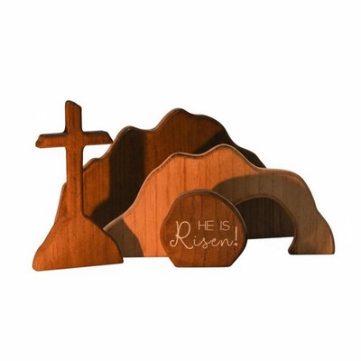 Holz leer Grab Set religiös Geschenk Ostern Auferstehung Szene für Christen