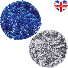 Women Fashion Sparkling Sequins Beret Colorful Cap Nightclub Dress Hat