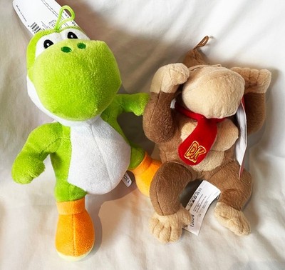 Super Mario Good Stuff Lot of 2 Plush Stuffies Yoshi Donkey Kong 9'' NWT 2023