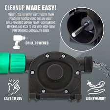NEW DRILL POWERED PUMP SYPHON ATTACHMENT POND FLOOD WASTE WATER PUMP CLEANER