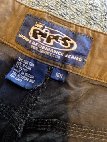 Vtg Lee Pipes Youth 16R 28x30 Blue Cargo Pants High Performance Jeans (L31) - Picture 10 of 11